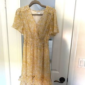 Love Riche Yellow Floral Midi Dress